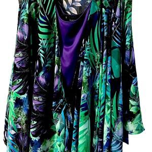 Clearance -Marc Bouwers Woven Sleeveless Drape self-tie wrap top removable tank